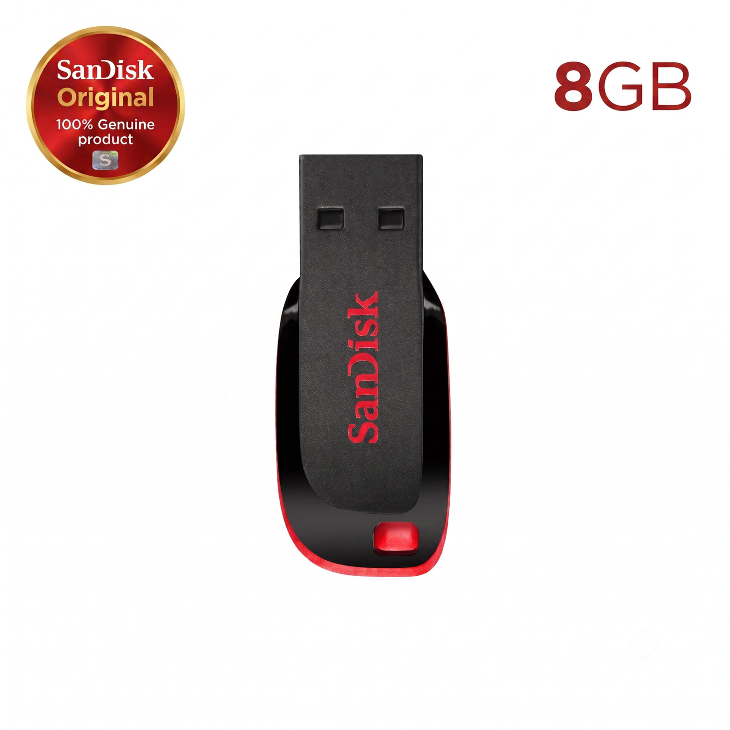Image of SanDisk Pendrive 64GB USB 2.0 64 GB Pen Drive Compatible with Laptop, Audio Player, Mobile, Desktop Computer, Tablet, Television USB 2.0 Plastic Case (Black, Red)