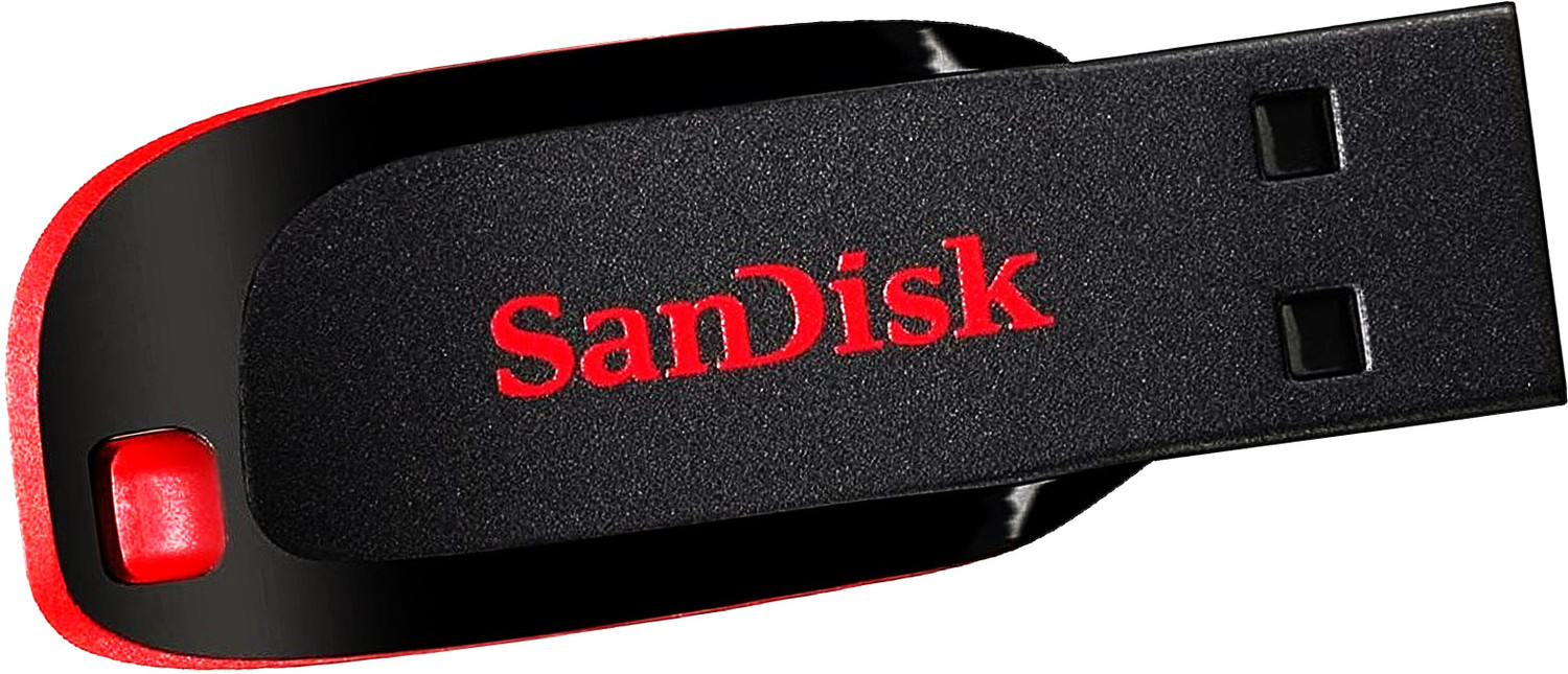 Image of SanDisk Pendrive 64GB USB 2.0 64 GB Pen Drive Compatible with Laptop, Audio Player, Mobile, Desktop Computer, Tablet, Television USB 2.0 Plastic Case (Black, Red)