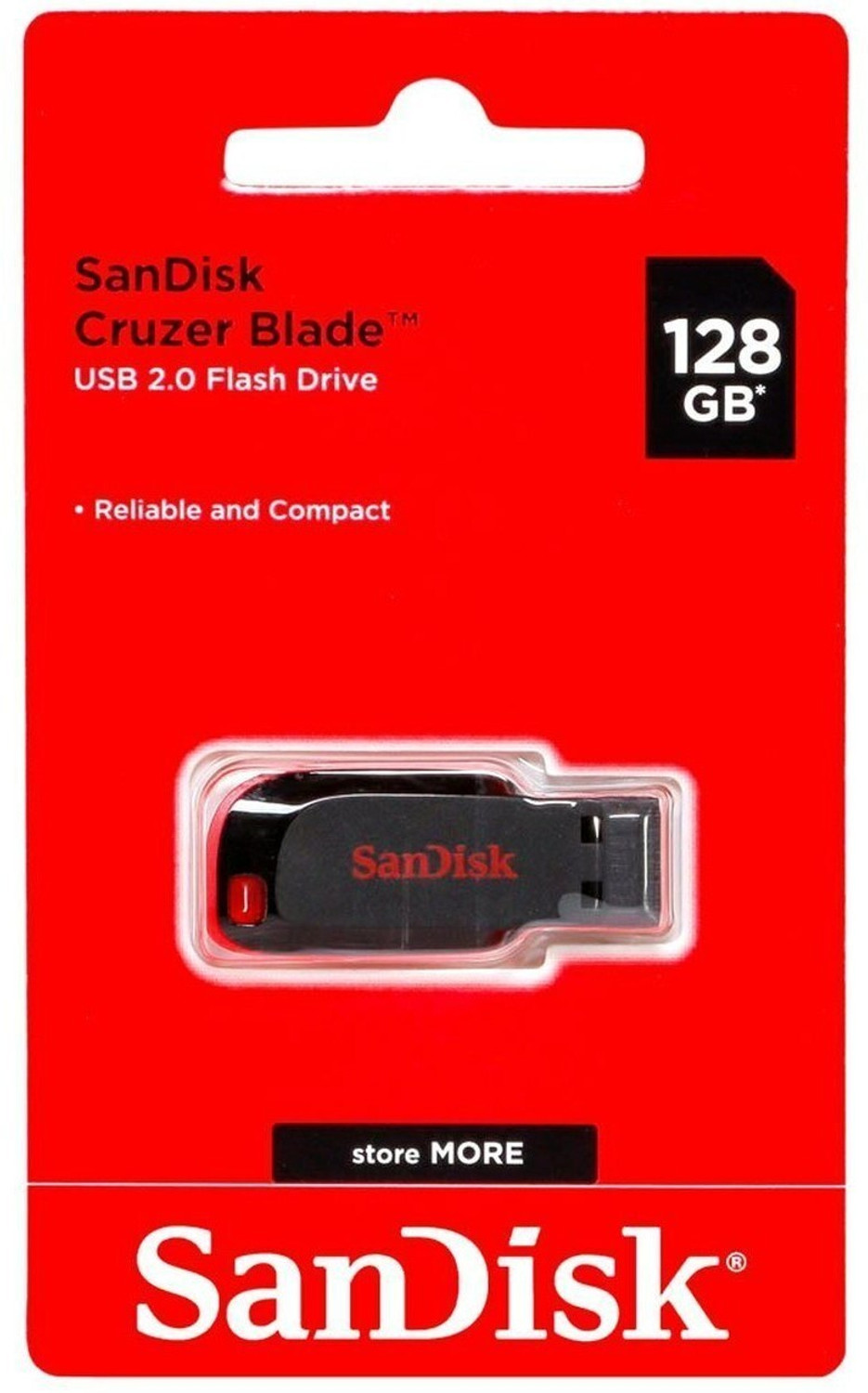 Image of SanDisk Pendrive 64GB USB 2.0 64 GB Pen Drive Compatible with Laptop, Audio Player, Mobile, Desktop Computer, Tablet, Television USB 2.0 Plastic Case (Black, Red)