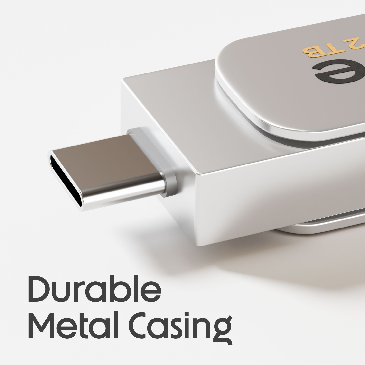 Image of Getmor computer and mobile storage type-C and usb type-A 2 TB OTG Drive Compatible with Desktop Computer, Laptop, Mobile, Television, Audio Player USB 3.0 Metal Case (Silver, Type C)
