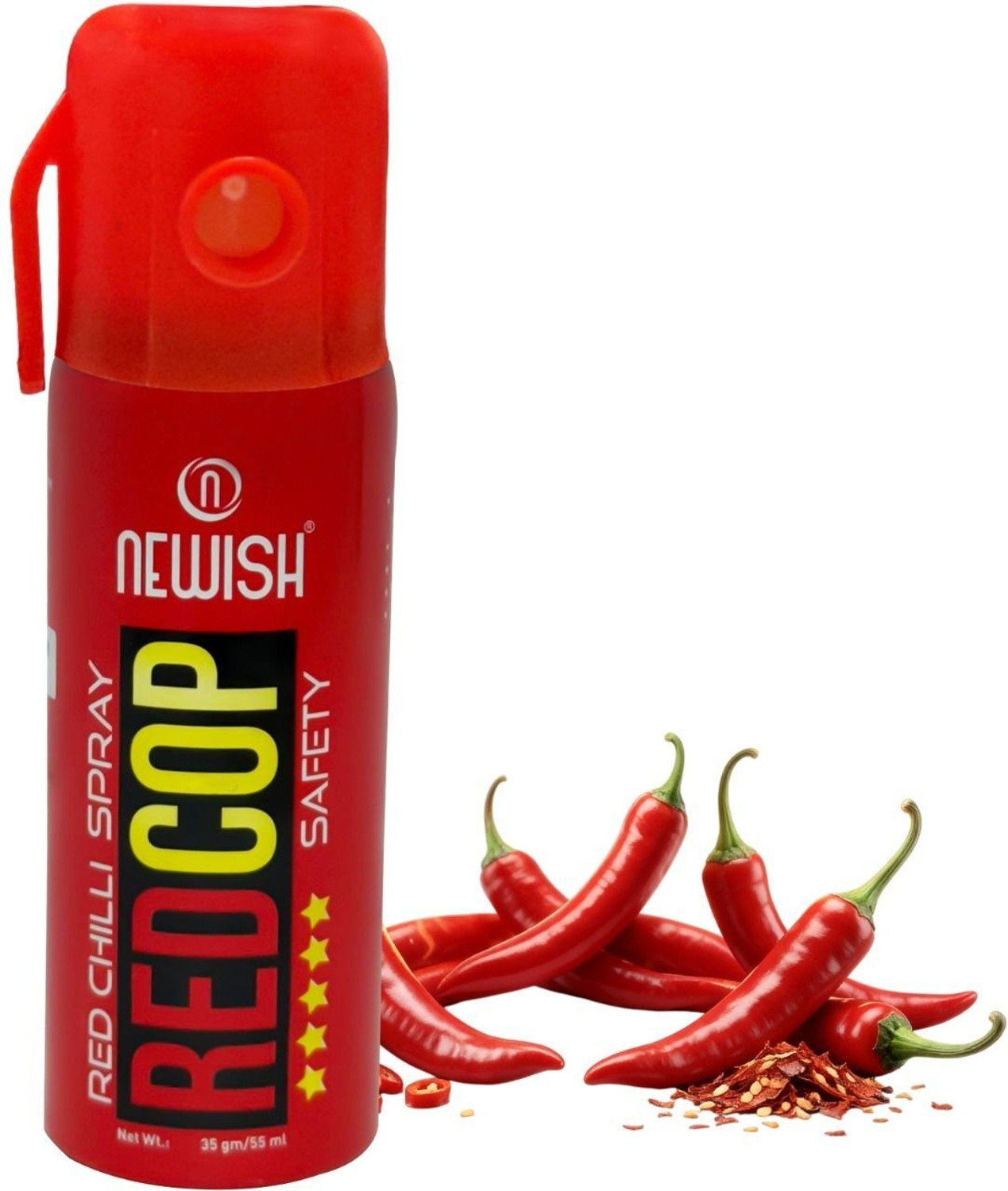 NEWISH : Powerful Red Chilli Pepper Spray Self Defence for Women 55 ml |50 Shots | Range upto -15 Feet Pepper Stream Spray
