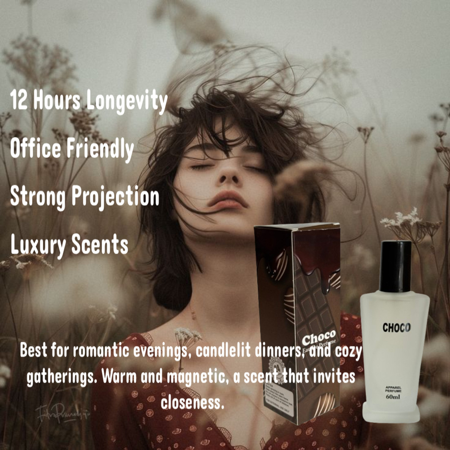 Image of buewey Chocolate Choco Musk Best Long Lasting Chocolate Musk Perfume Eau de Parfum - 60 ml (For Men & Women)