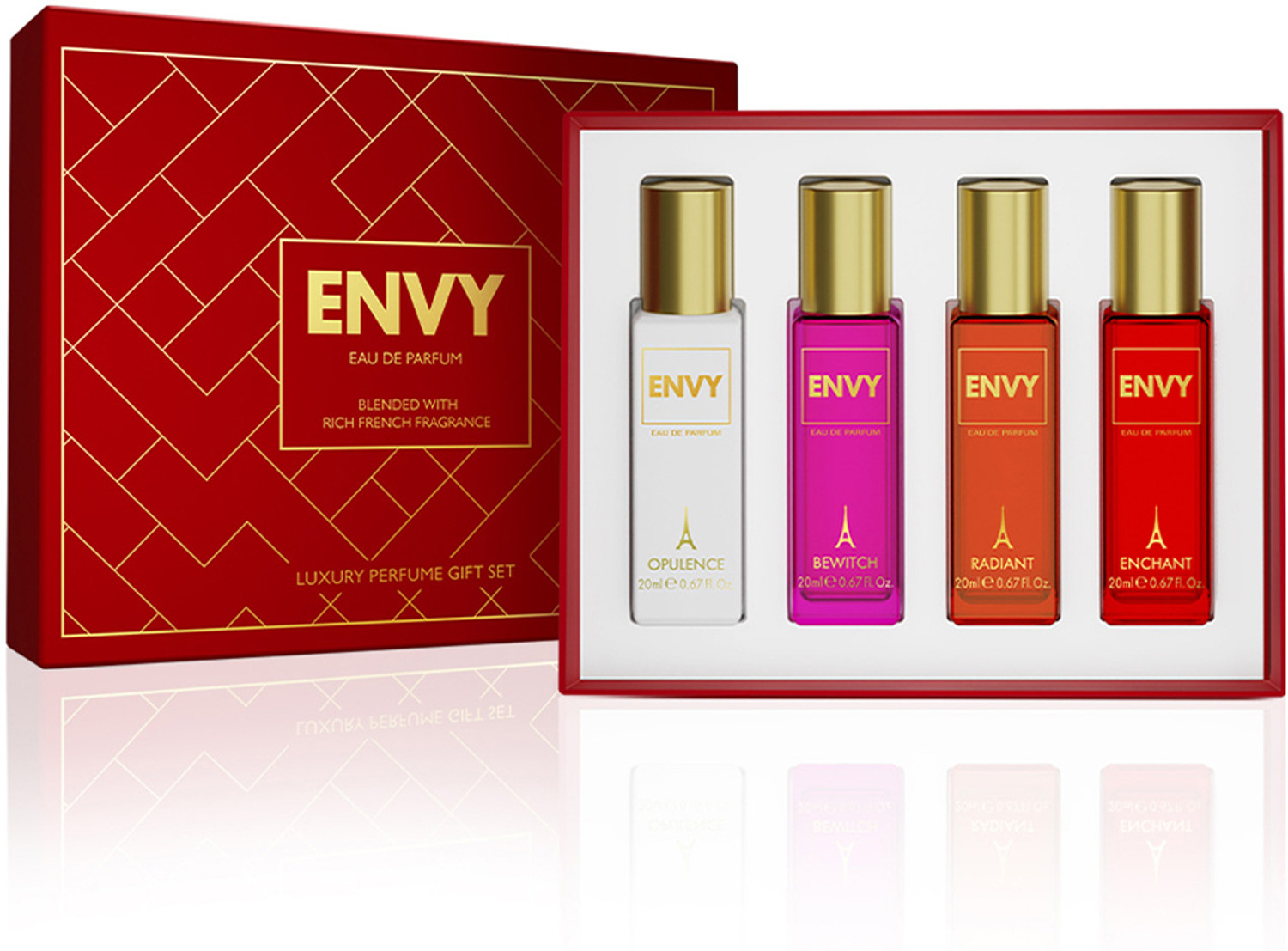 ENVY Red Luxury Perfume Gift Set (20 ml x 4) Eau de Parfum - 80 ml