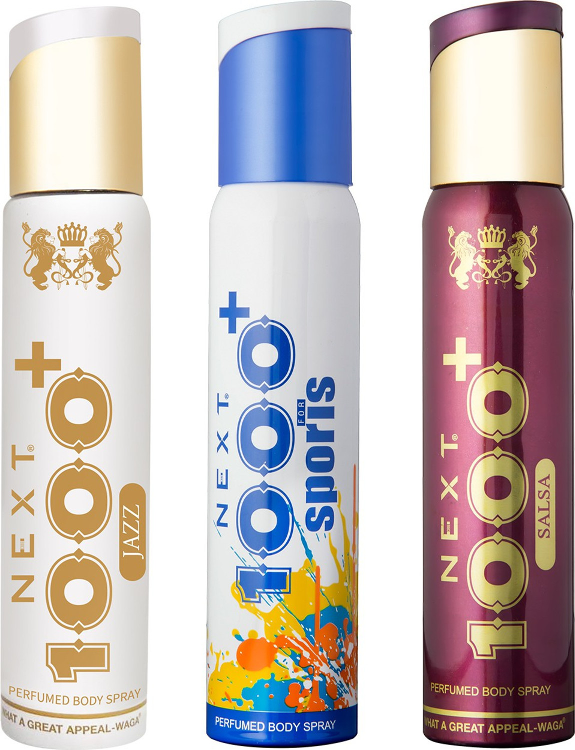 Image of NEXT 1000+ JAZZ + 1000+ SPORTS + 1000+ SALSA BODY SPRAY Eau de Parfum - 450 ml
