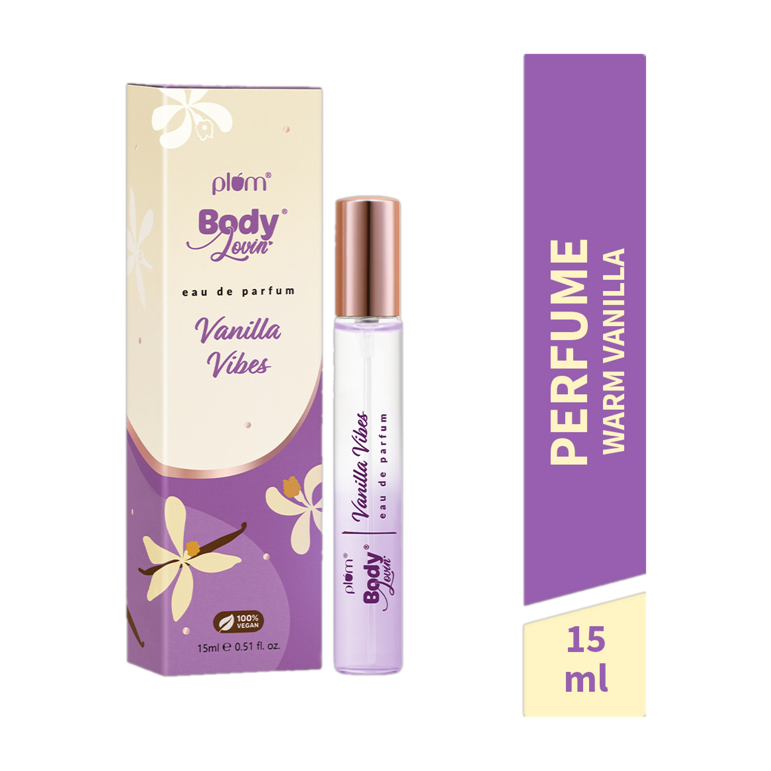 Plum BodyLovin' Vanilla Vibes | Long lasting perfume | Warm vanilla scent Eau de Parfum  -  15 ml