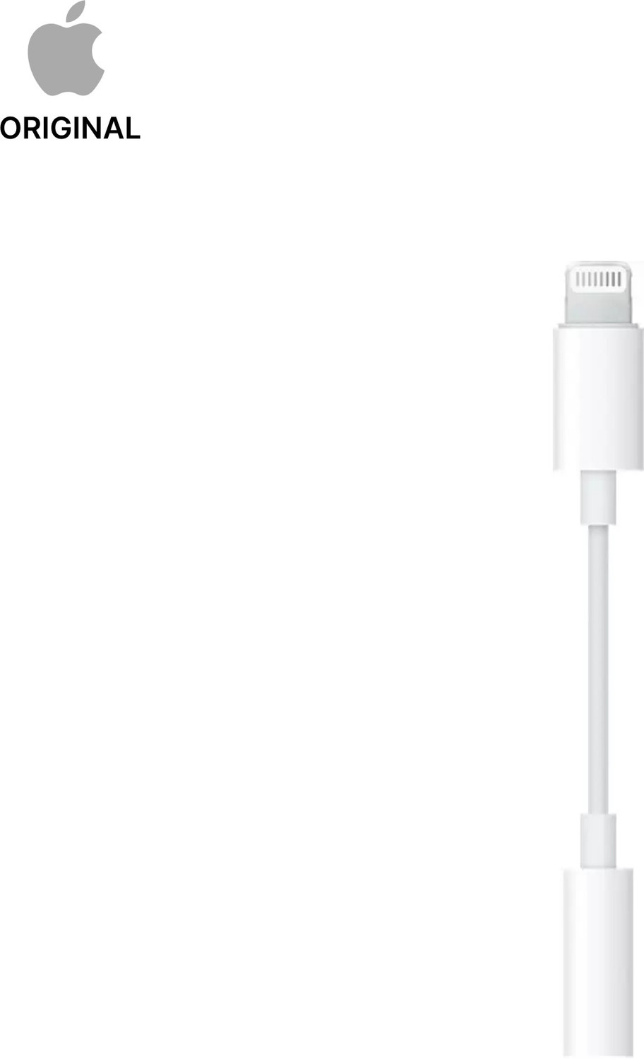APPLE White MMX62ZM/A Lightning to 3.5 mm Phone Converter