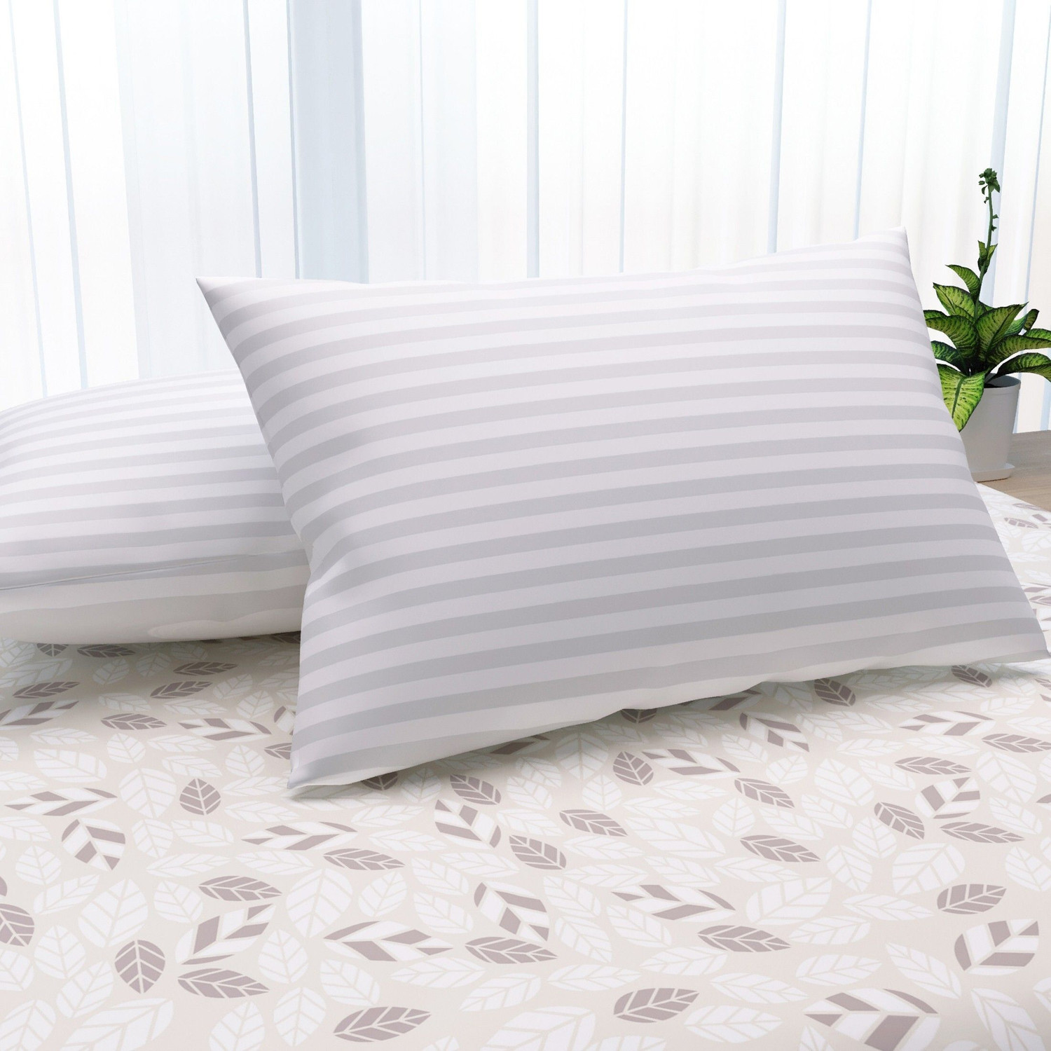 Image of Sleep Yoga Microfibre, Polyester Fibre Sleeping Pillow Pack of 2 Solid home furnising (White)