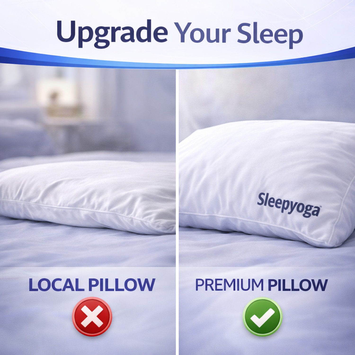 Image of Sleep Yoga Microfibre, Polyester Fibre Sleeping Pillow Pack of 2 Solid home furnising (White)