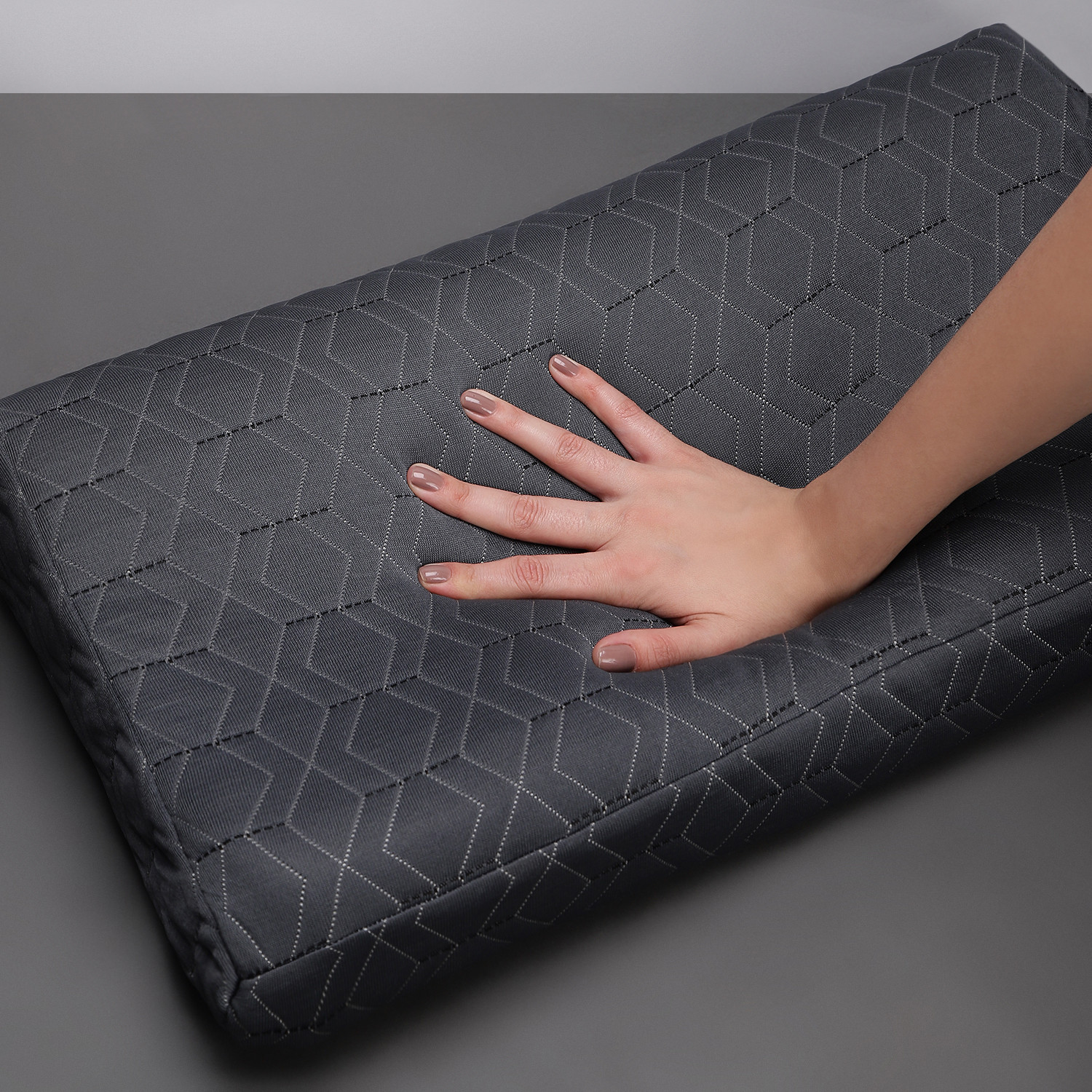 Image of LA VERNE Memory Foam Sleeping Pillow Pack of 2 Geometric Luxury Contour