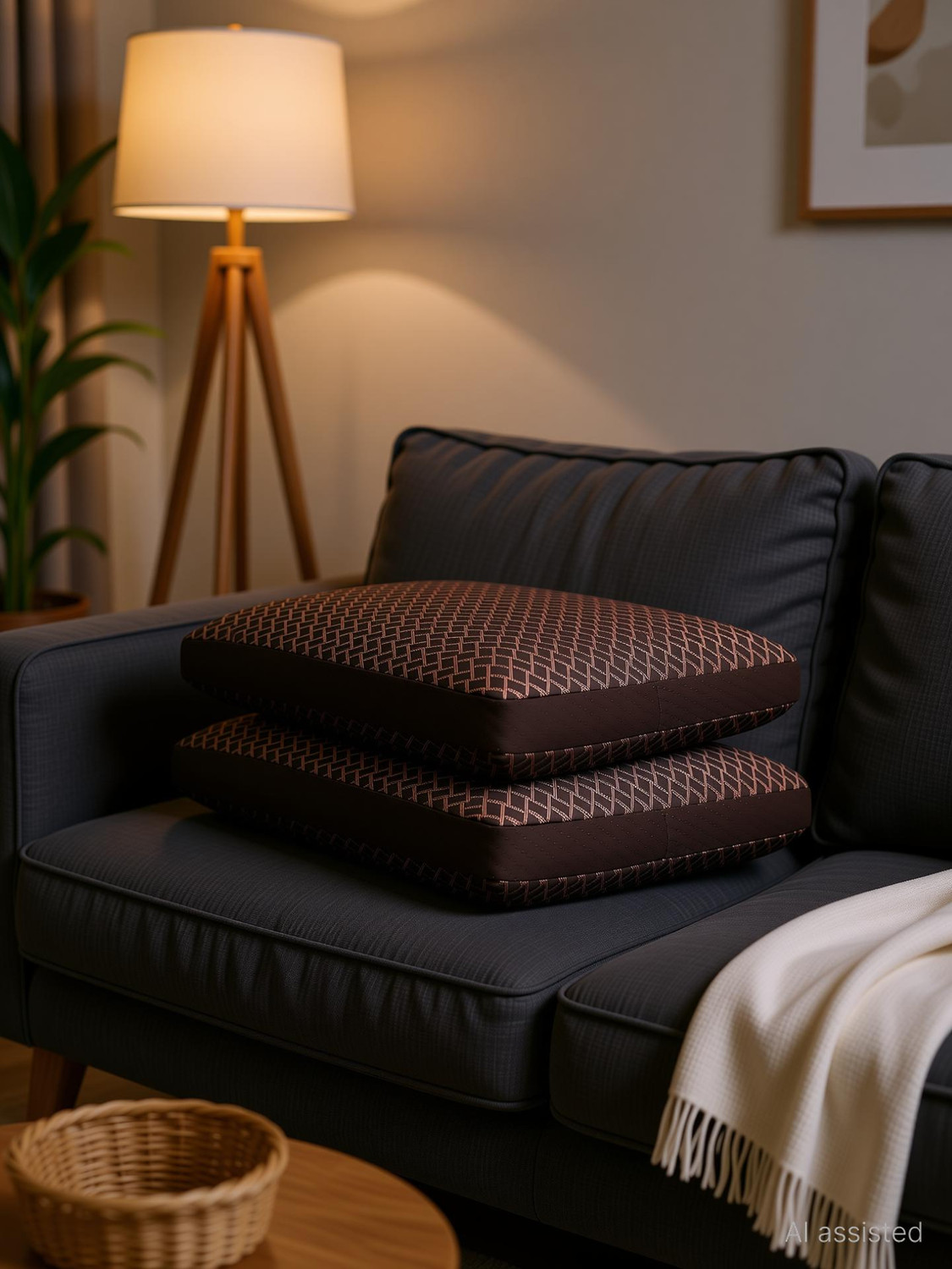 LA VERNE Luxury Memory Foam Geometric Sleeping Pillow Pack of 2