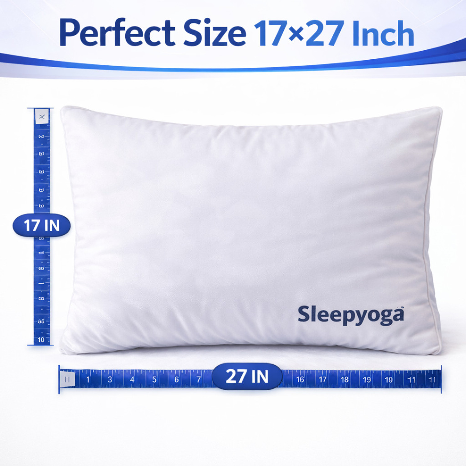 Image of Sleep Yoga Microfibre, Polyester Fibre Sleeping Pillow Pack of 2 Solid home furnising (White)