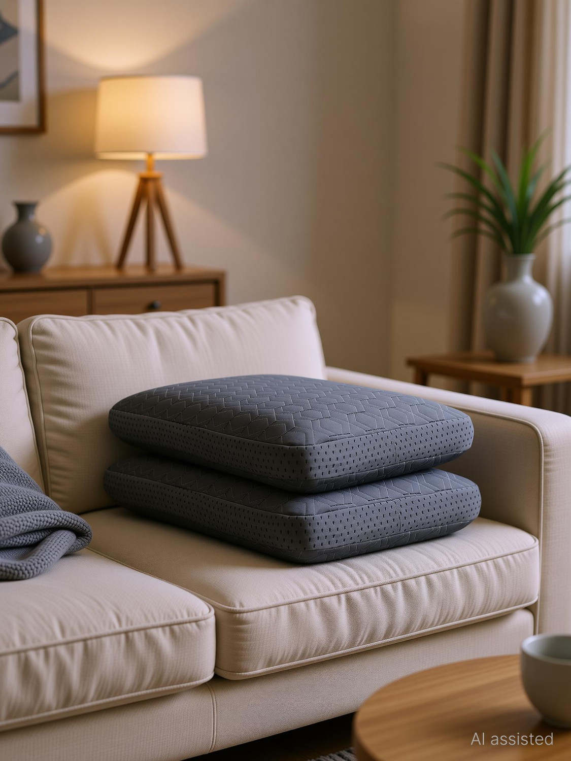 LA VERNE Luxury Memory Foam Geometric Sleeping Pillow Pack of 2