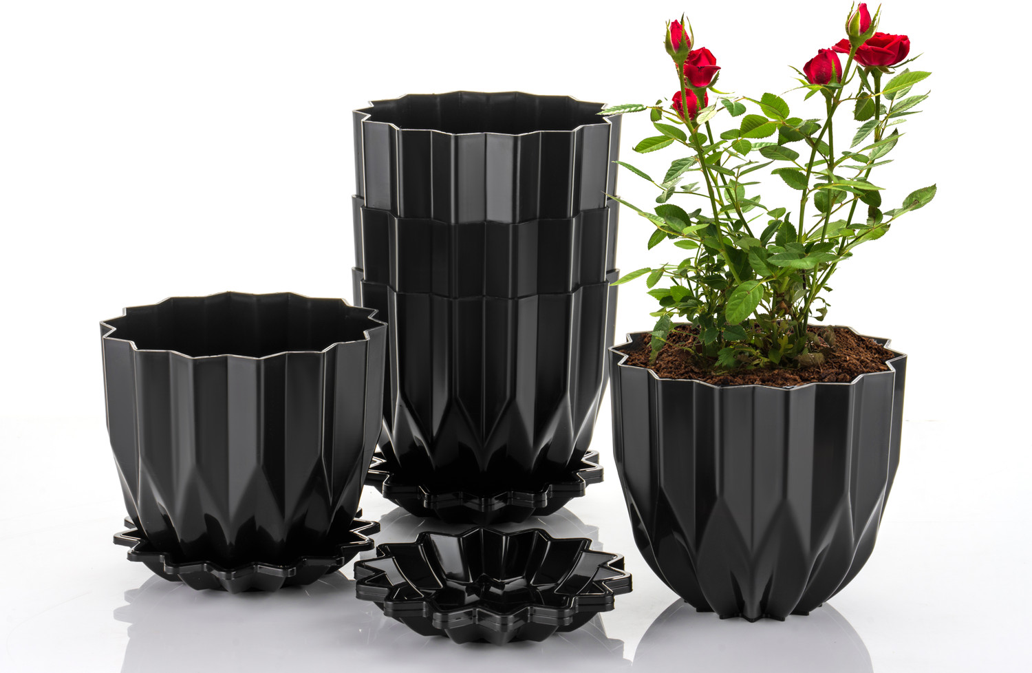Image of GEMPLAST Flora Vertical Garden Planter-Used for Both Indore and Wall Gardening-Lightweight Wall Hanging Planter-Garden hanging pots for plants Pack of 15 Plant Container Set (Pack of 15, Plastic)