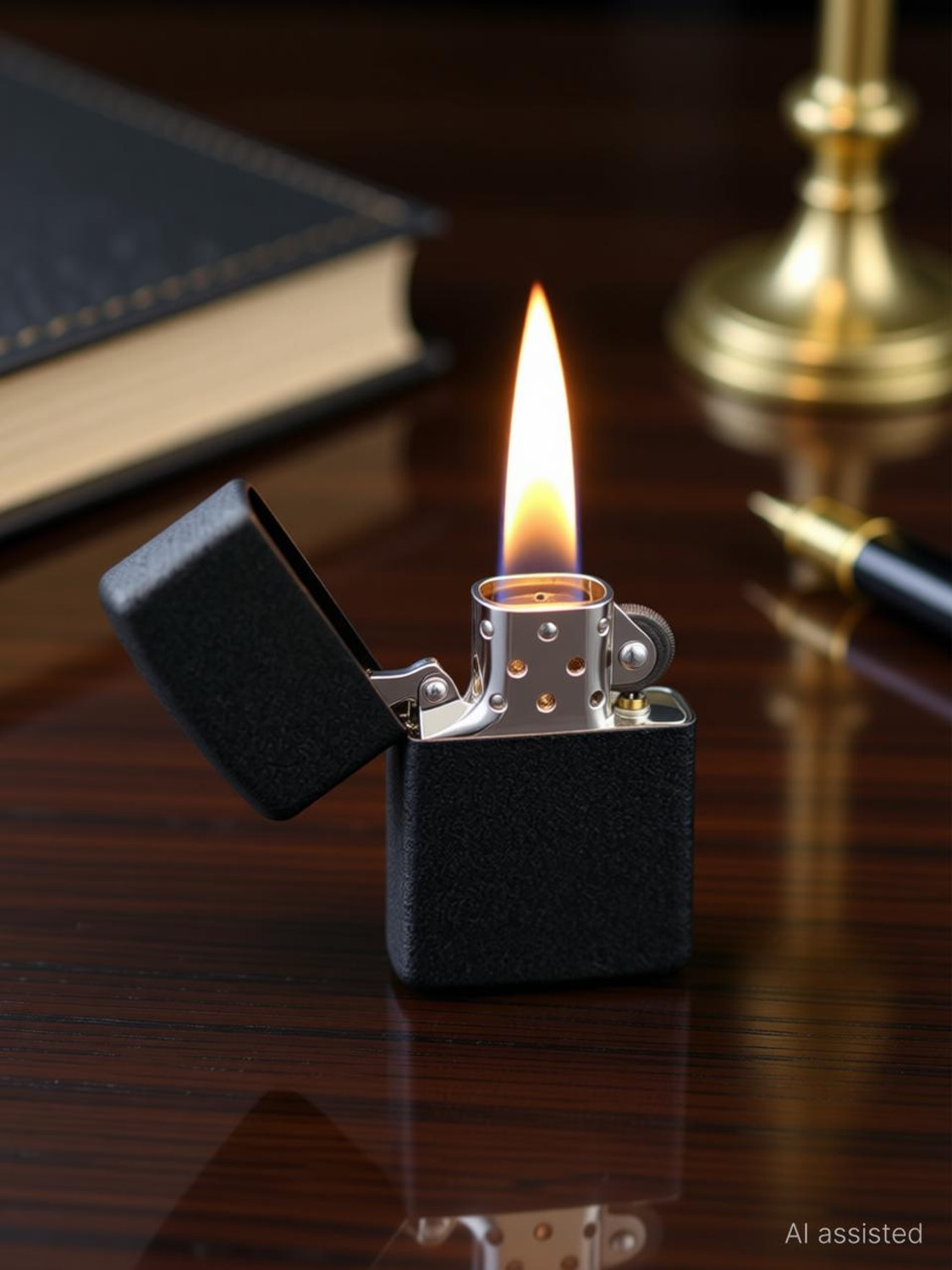 Image of AAKTRADERS Cigrette lighter 01 CIGARETTE LIGHTER Pocket Lighter (mate black)