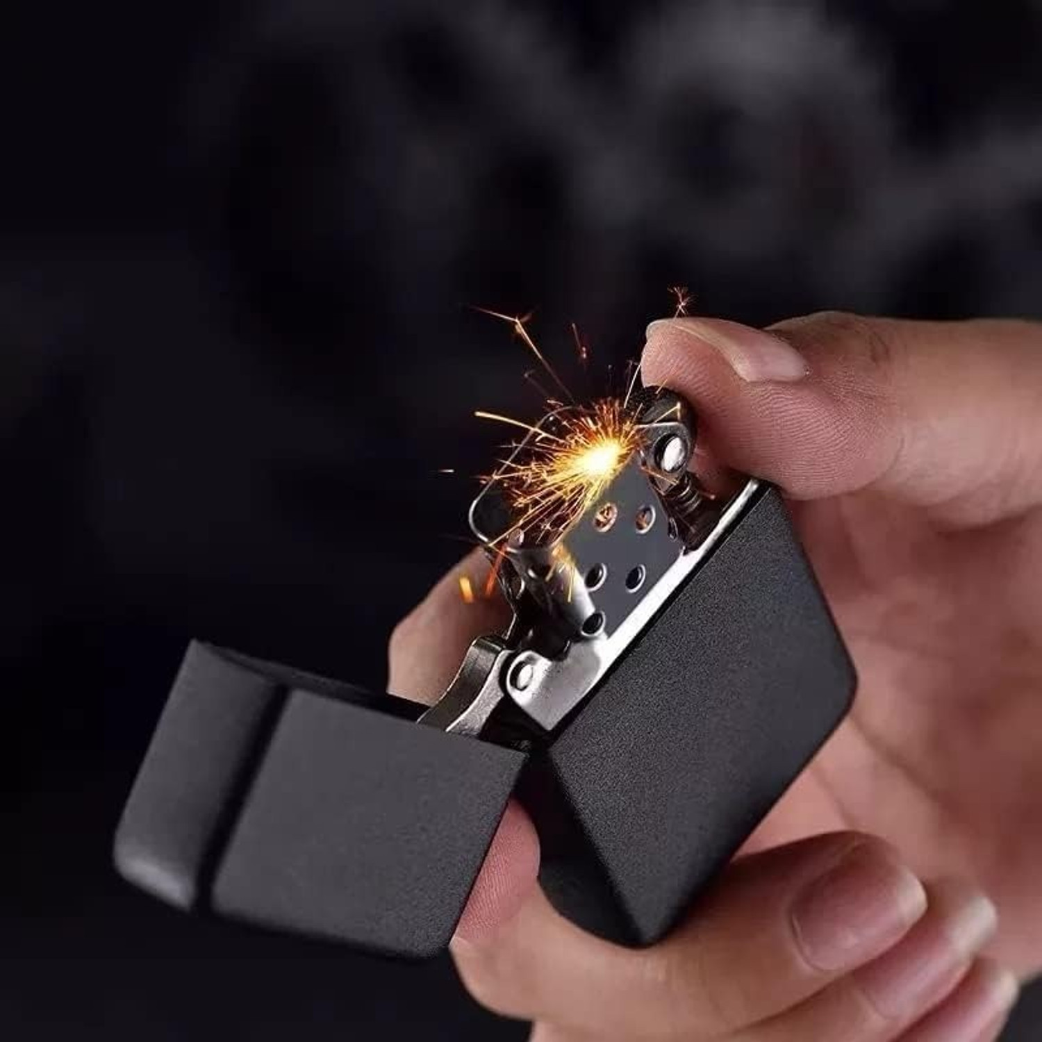 Image of AAKTRADERS Cigrette lighter 01 CIGARETTE LIGHTER Pocket Lighter (mate black)