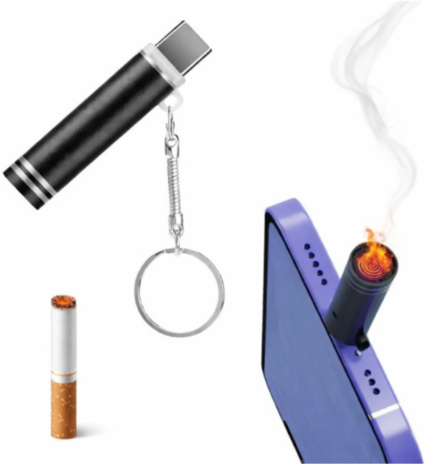 Image of AAKTRADERS Cigrette lighter 01 CIGARETTE LIGHTER Pocket Lighter (mate black)