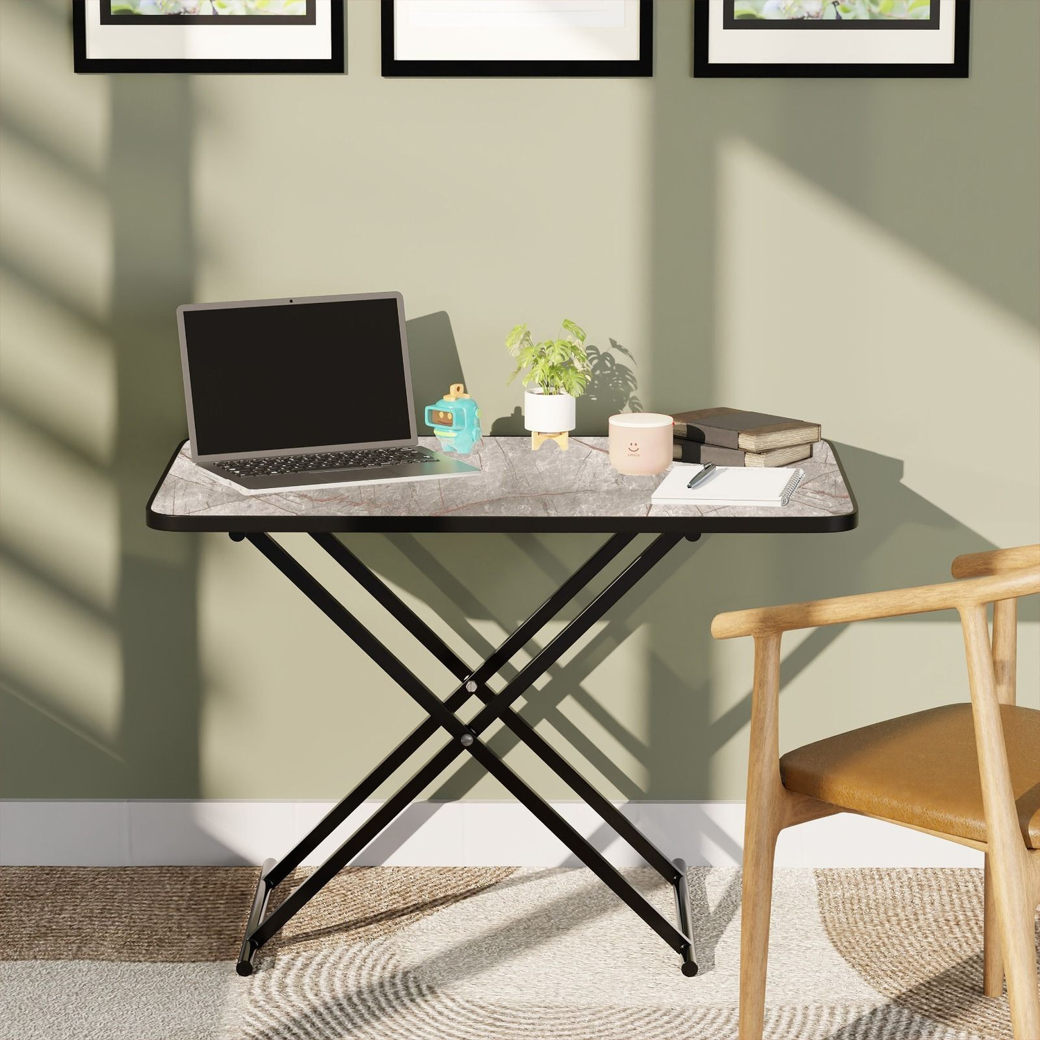 Image of PRIVILON HEIGHT ADJUSTABLE Wood Portable Laptop Table (Finish Color - SPIDERMAN, Pre Assembled)