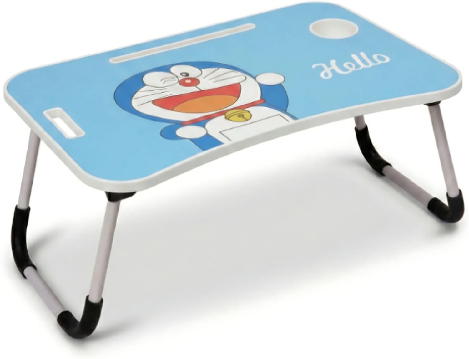 Image of Story@home LT1407 Wood Portable Laptop Table (Finish Color - Sky blue, Pre Assembled)