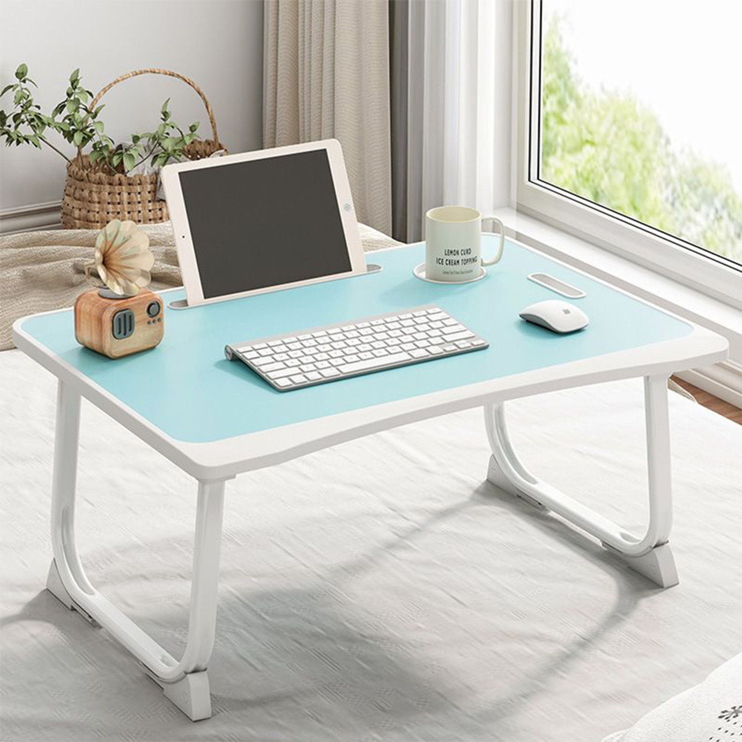 GoRogue Wood Portable Laptop Table  (Finish Color - BLUE)