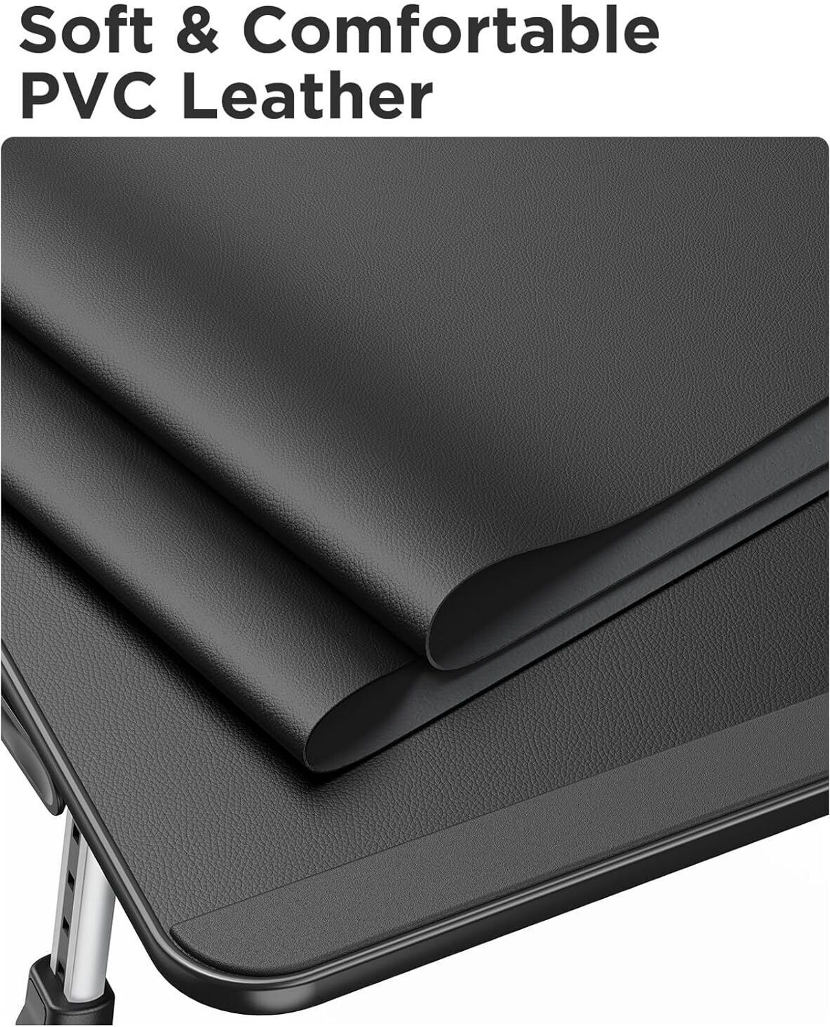 Image of SAIJI Adjustable & Foldable Laptop Table for Bed - 52x30cm Portable Desk Wood Portable Laptop Table (Finish Color - Black, Pre Assembled)