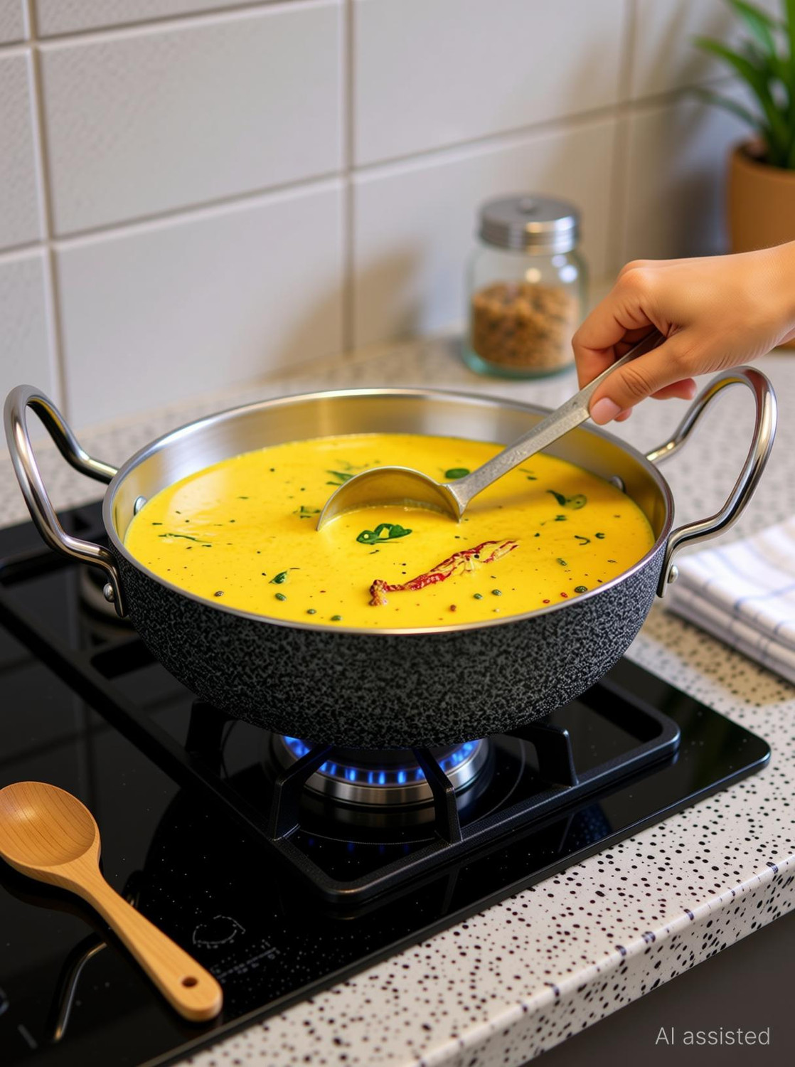 Image of Navghar Aluminium Kadhai With induction base Kadhai 23.01 cm diameter 2 L capacity (Aluminium, Induction Bottom)