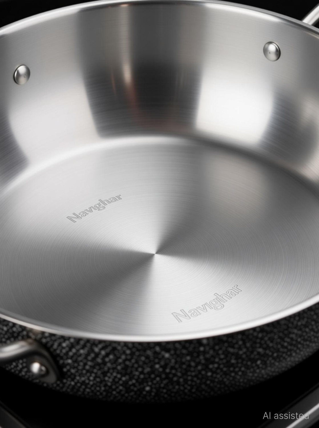 Image of Navghar Aluminium Kadhai With induction base Kadhai 23.01 cm diameter 2 L capacity (Aluminium, Induction Bottom)