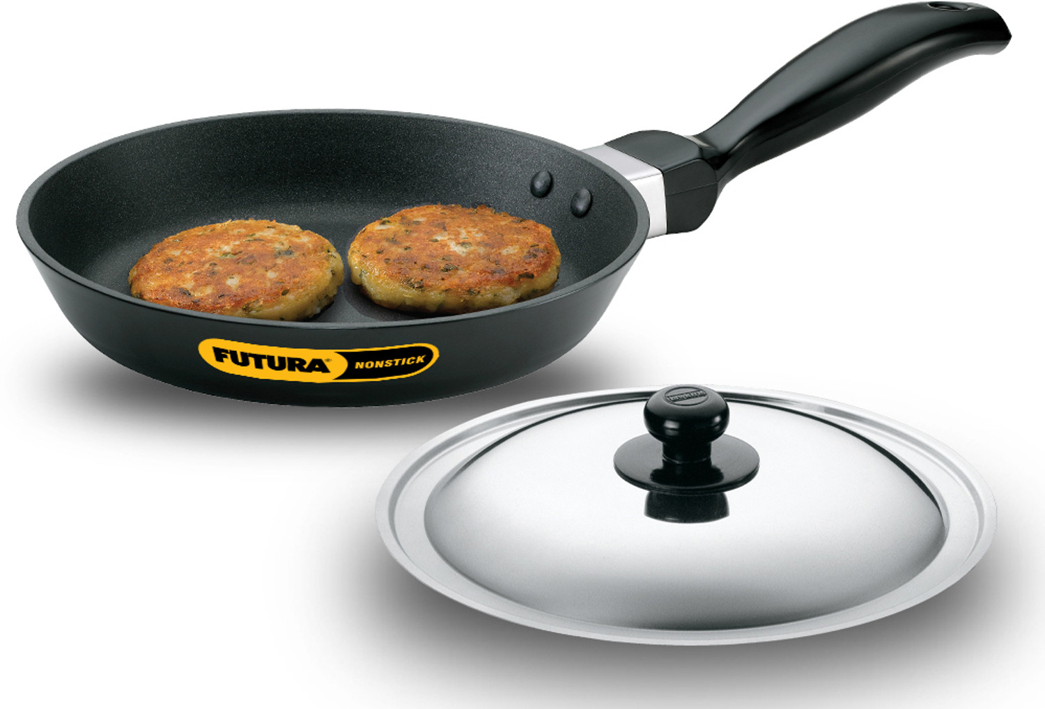 HAWKINS Futura NF18S Fry Pan 18 cm diameter with Lid 1 L capacity  (Hard Anodised, Non-stick)