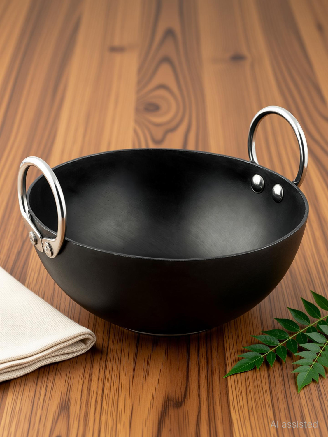 Image of Navghar Aluminium Kadhai With induction base Kadhai 23.01 cm diameter 2 L capacity (Aluminium, Induction Bottom)