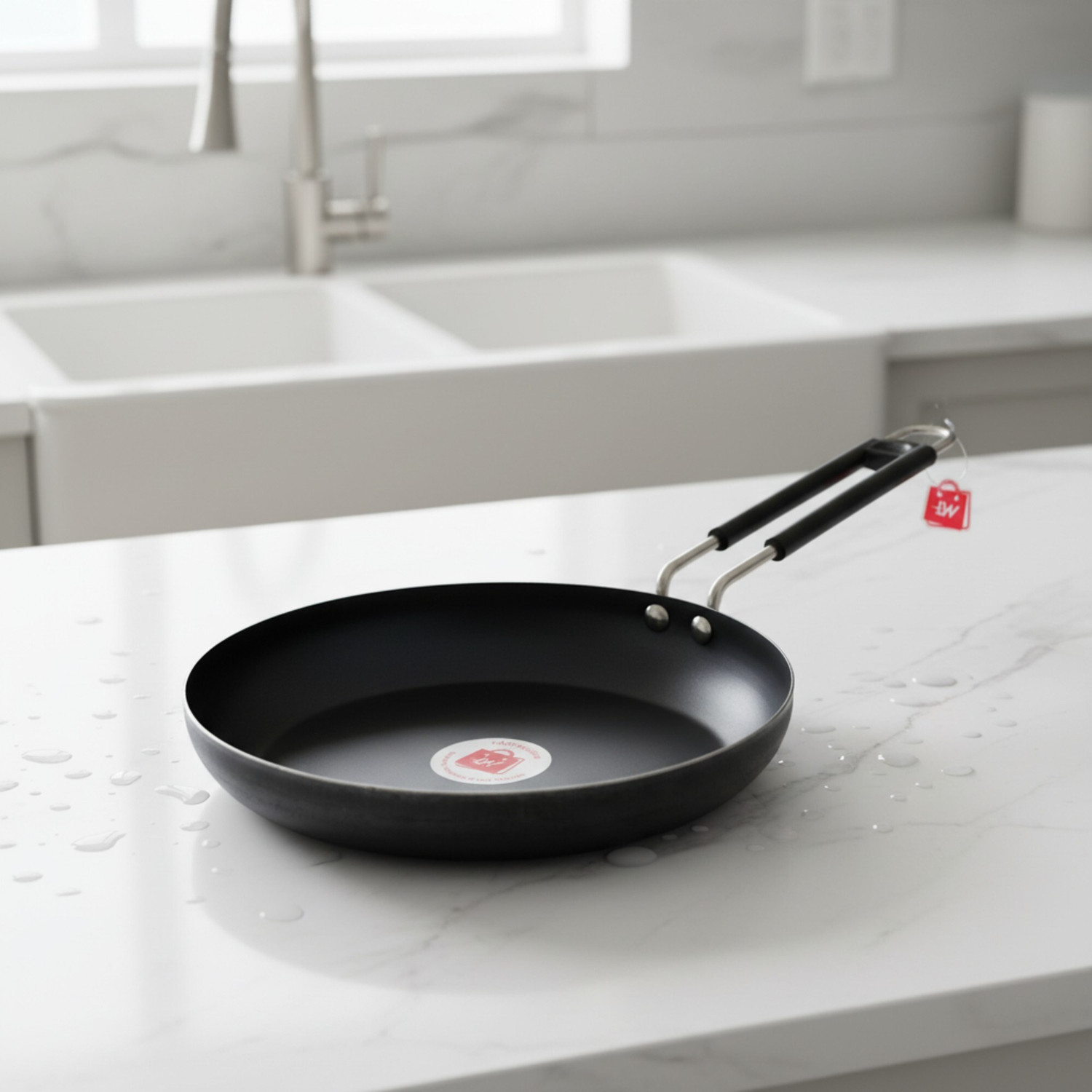 Image of Flipkart SmartBuy Heavy Gauge Stainless Steel Fry Pan Fry Pan 22 cm diameter 1.2 L capacity (Stainless Steel, Induction Bottom)