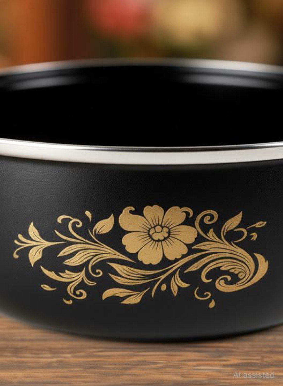 Image of SIWAAN Stylist 4L Deep Kadhai Kadhai 28 cm diameter 4 L capacity (Cast Iron, Non-stick, Induction Bottom)