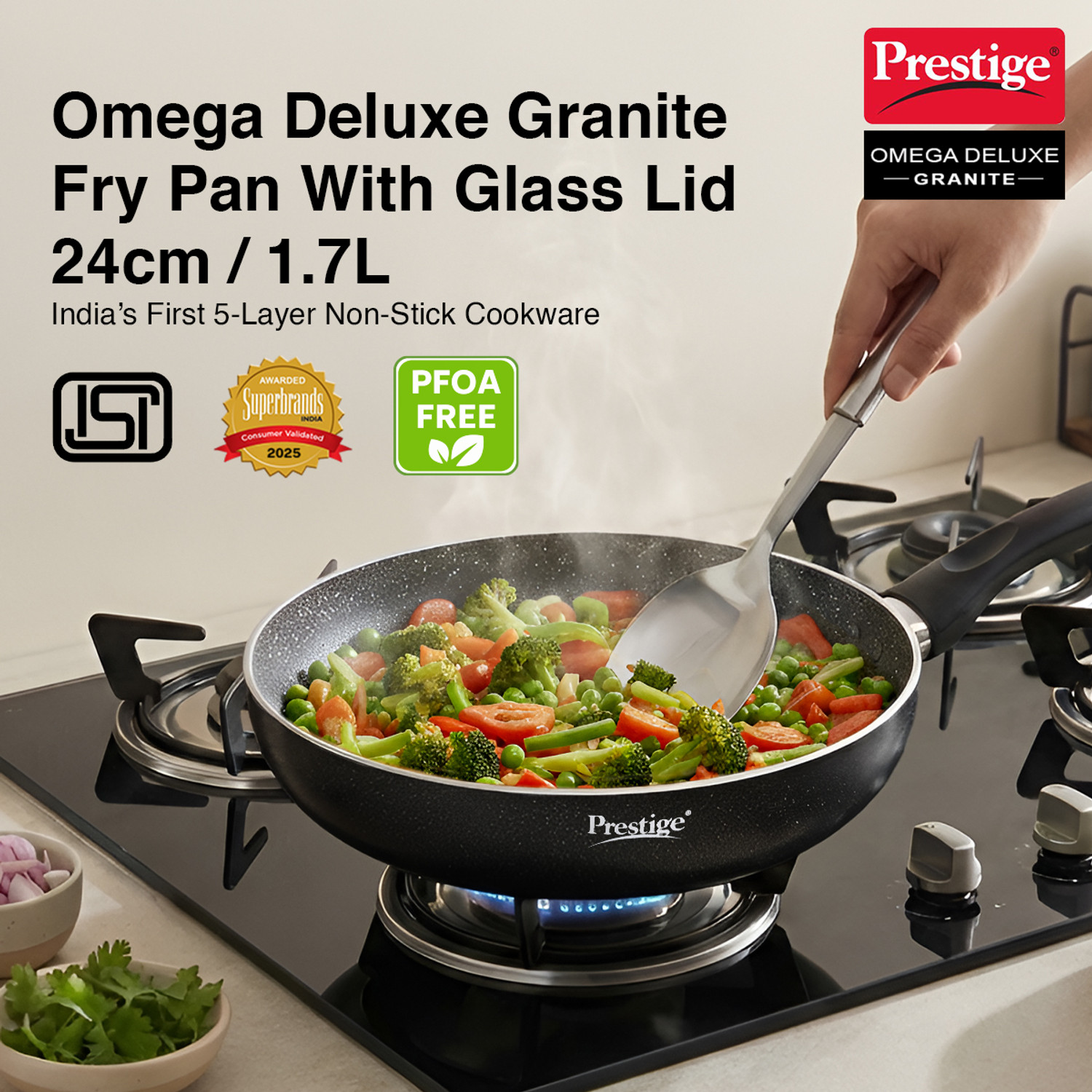 Image of BERGNER Ultimate ILag Marble Non-Stick Induction Base Fry Pan 20 cm diameter 1.2 L capacity (Aluminium, Non-stick, Induction Bottom)