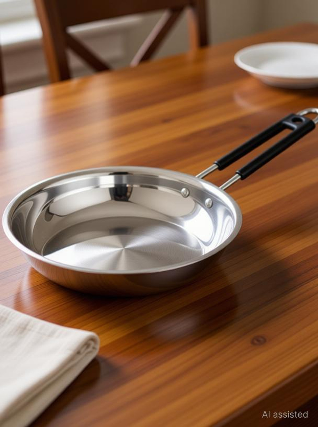 Image of Flipkart SmartBuy Heavy Gauge Stainless Steel Fry Pan Fry Pan 22 cm diameter 1.2 L capacity (Stainless Steel, Induction Bottom)