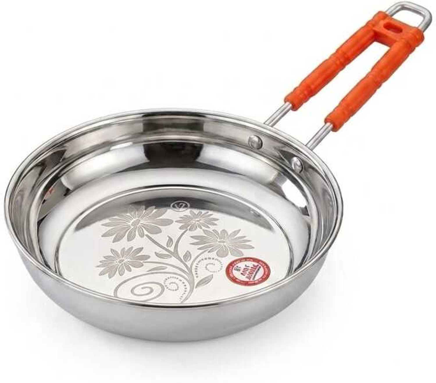 Image of Flipkart SmartBuy Heavy Gauge Stainless Steel Fry Pan Fry Pan 22 cm diameter 1.2 L capacity (Stainless Steel, Induction Bottom)