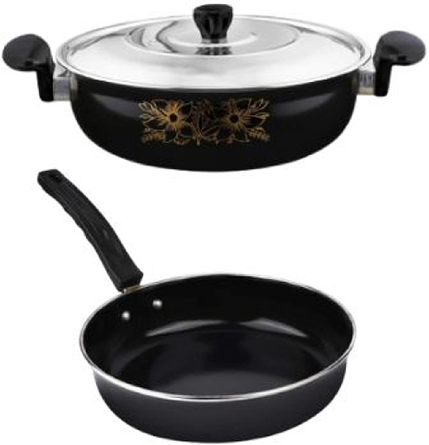 Image of SIWAAN Stylist 4L Deep Kadhai Kadhai 28 cm diameter 4 L capacity (Cast Iron, Non-stick, Induction Bottom)