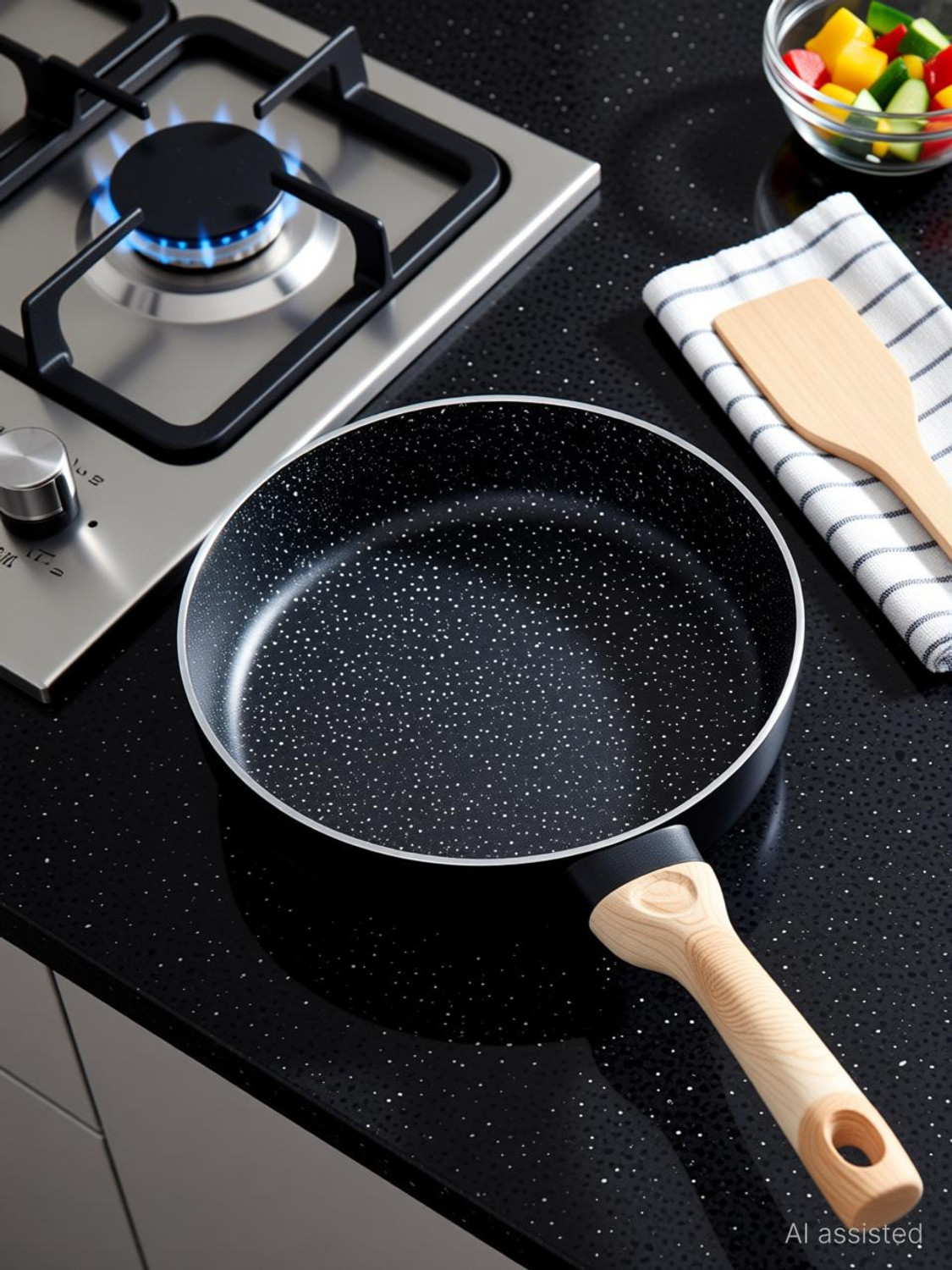 Image of BERGNER Ultimate ILag Marble Non-Stick Induction Base Fry Pan 20 cm diameter 1.2 L capacity (Aluminium, Non-stick, Induction Bottom)