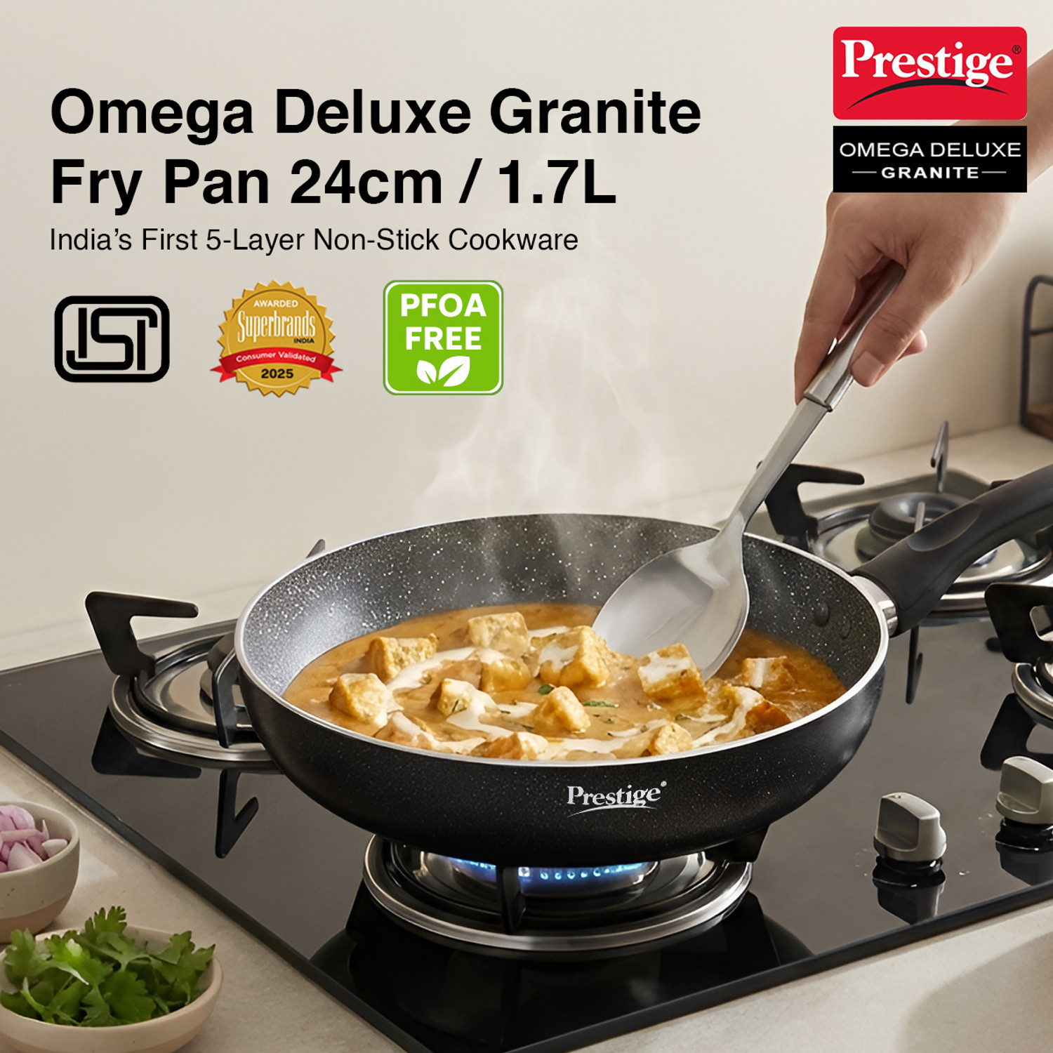 Image of BERGNER Ultimate ILag Marble Non-Stick Induction Base Fry Pan 20 cm diameter 1.2 L capacity (Aluminium, Non-stick, Induction Bottom)