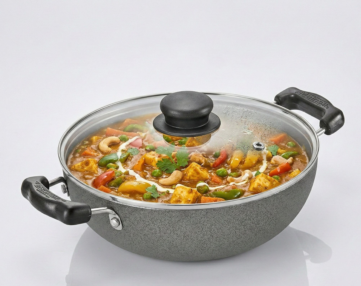 Image of Navghar Aluminium Kadhai With induction base Kadhai 23.01 cm diameter 2 L capacity (Aluminium, Induction Bottom)