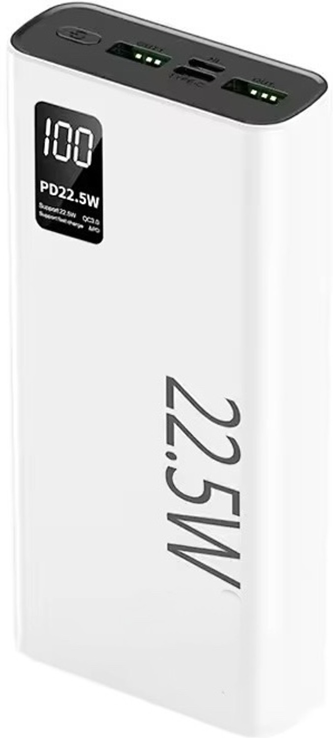 Image of Iqoniqe 25000 mAh 22.5 W Compact Pocket Size Power Bank (Black, Lithium Polymer, Quick Charge 4.0, Power Delivery 3.0, Fast Charging for Mobile, Earbuds, Smartband, Smartwatch, Trimmer, Speaker)