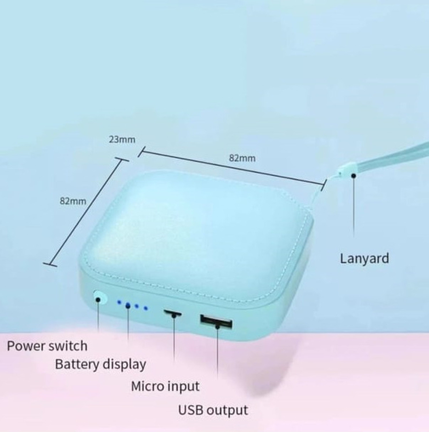 Image of FAHIG 15000 mAh 10 W Compact Pocket Size Power Bank (Blue, Lithium-ion, NA for Earbuds, Mobile, Smartwatch, Smartband, Speaker, Tablet, Trimmer)