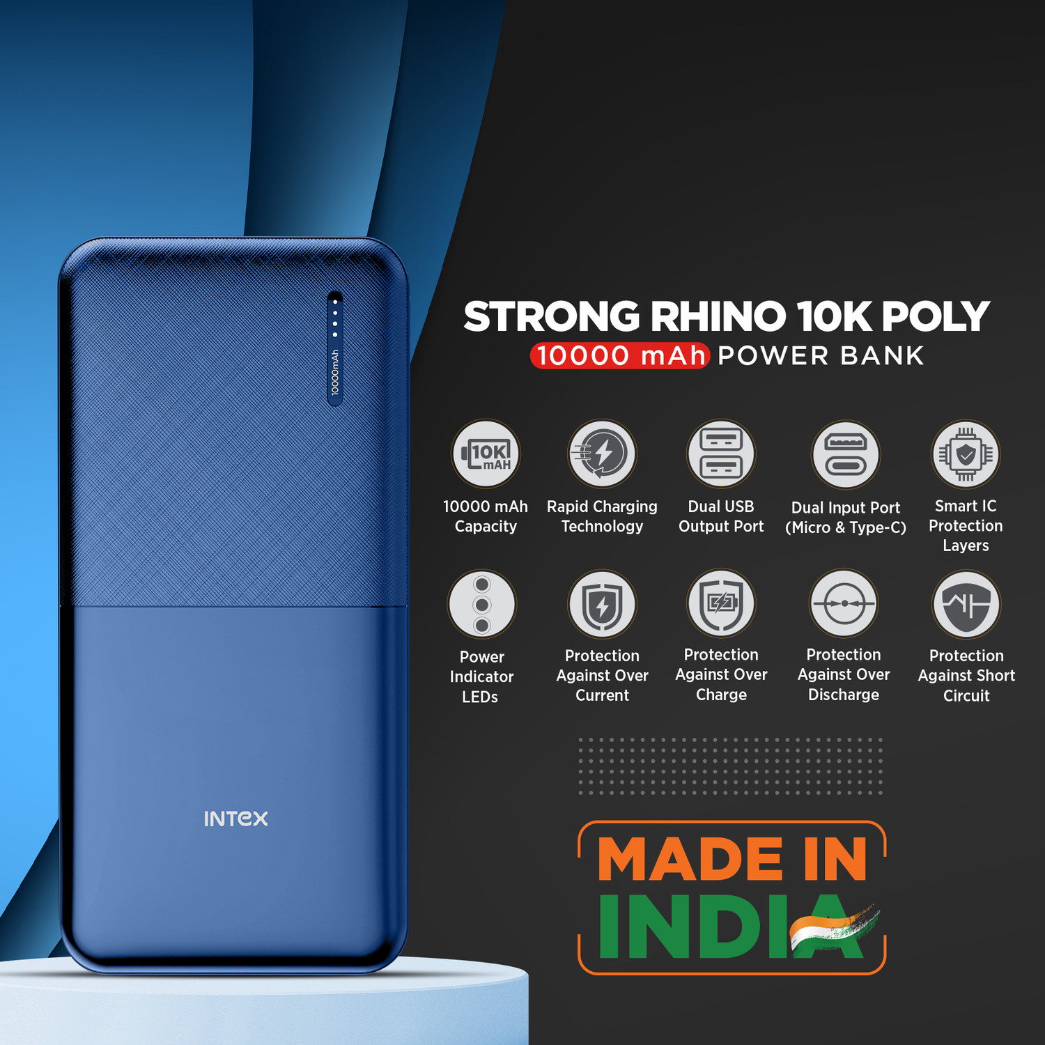 Image of Intex 10000 mAh 12 W Power Bank