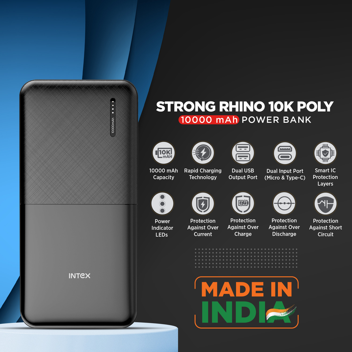 Image of Intex 10000 mAh 12 W Power Bank