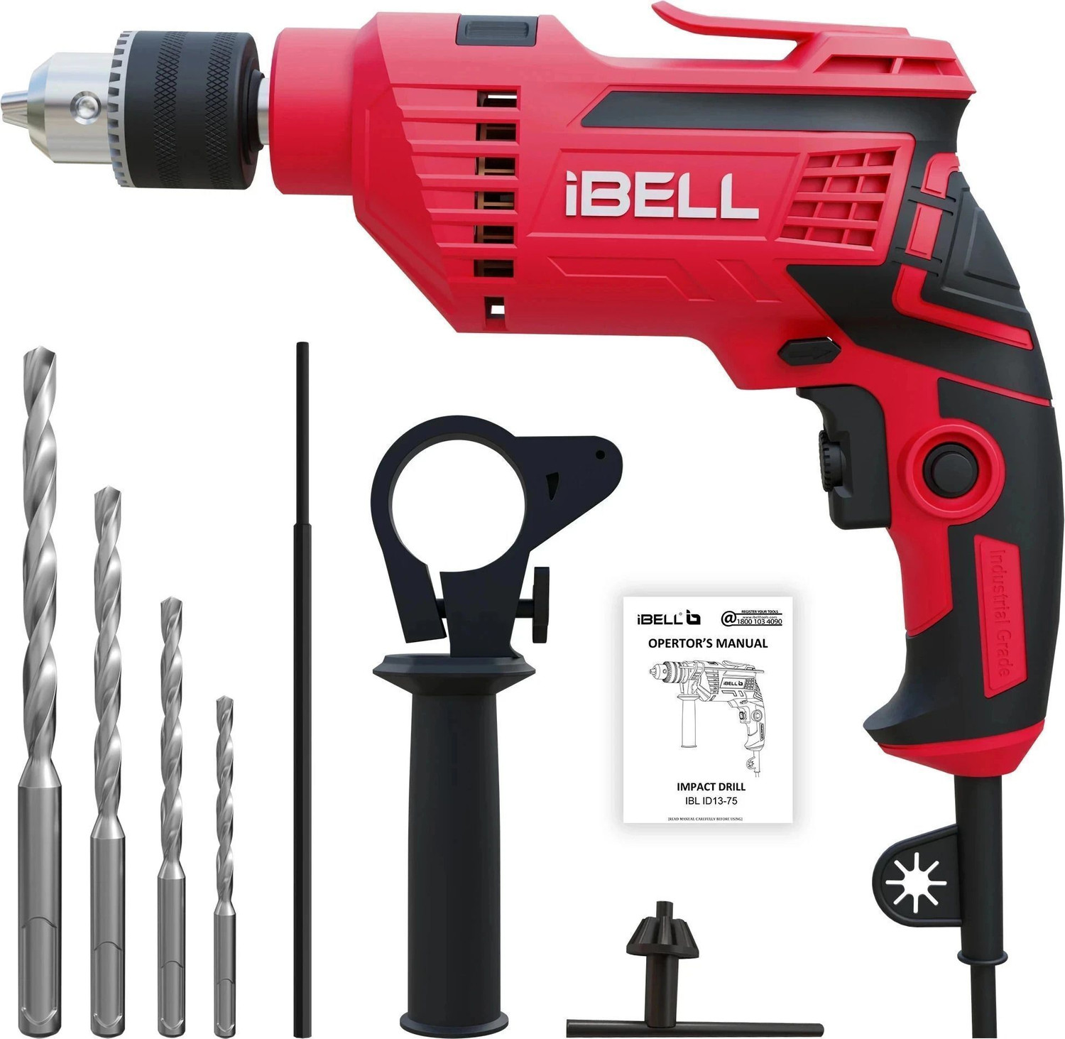 iBELL 650W, Copper Armature, Chuck 13mm, 2800 RPM, 2 mode selector, variable speed ID13-75 Impact Pistol Grip Drill