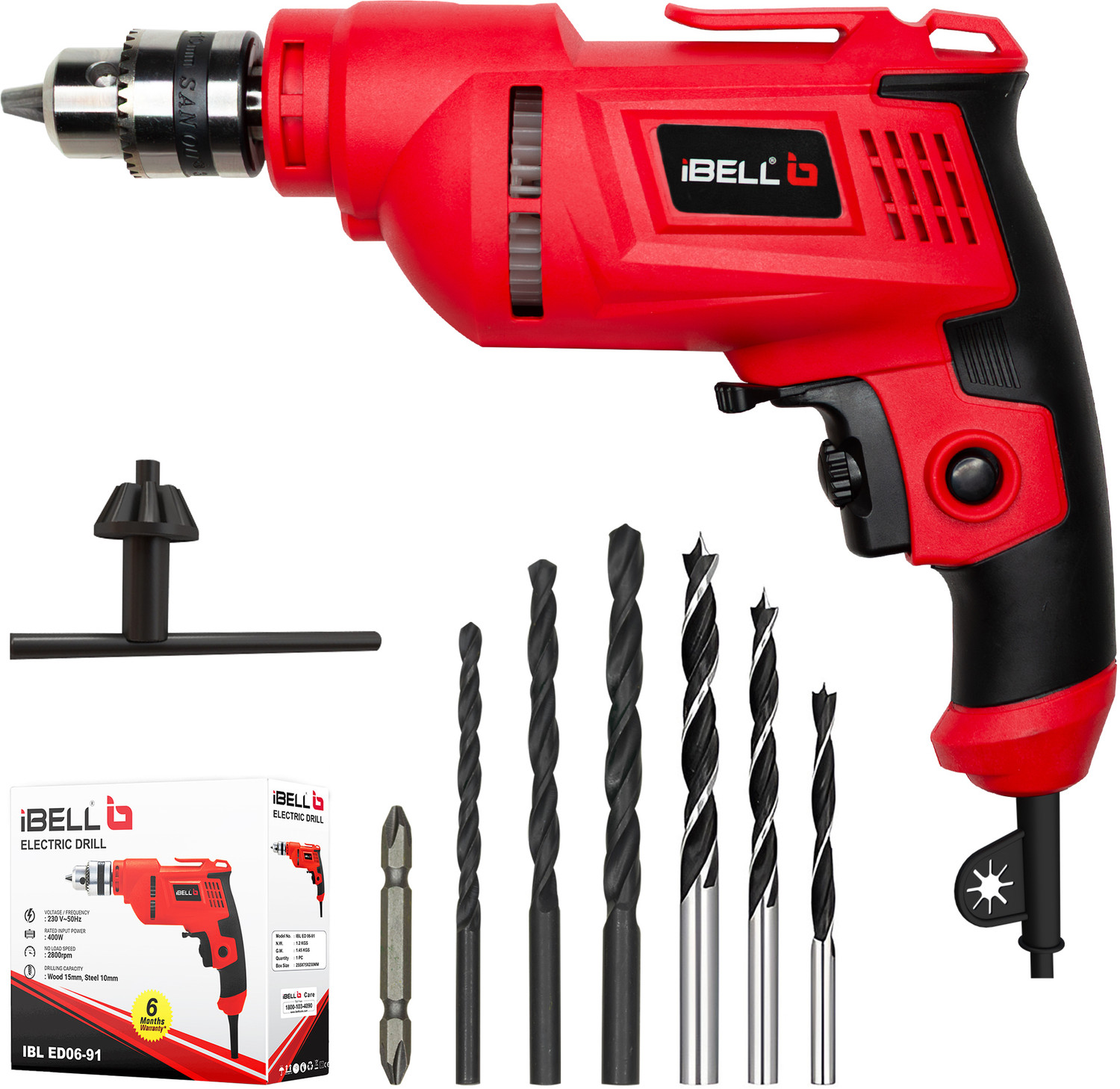 iBELL Electric ED06-91, 2800RPM Pistol Grip Drill  (10 mm Chuck Size, 420 W)