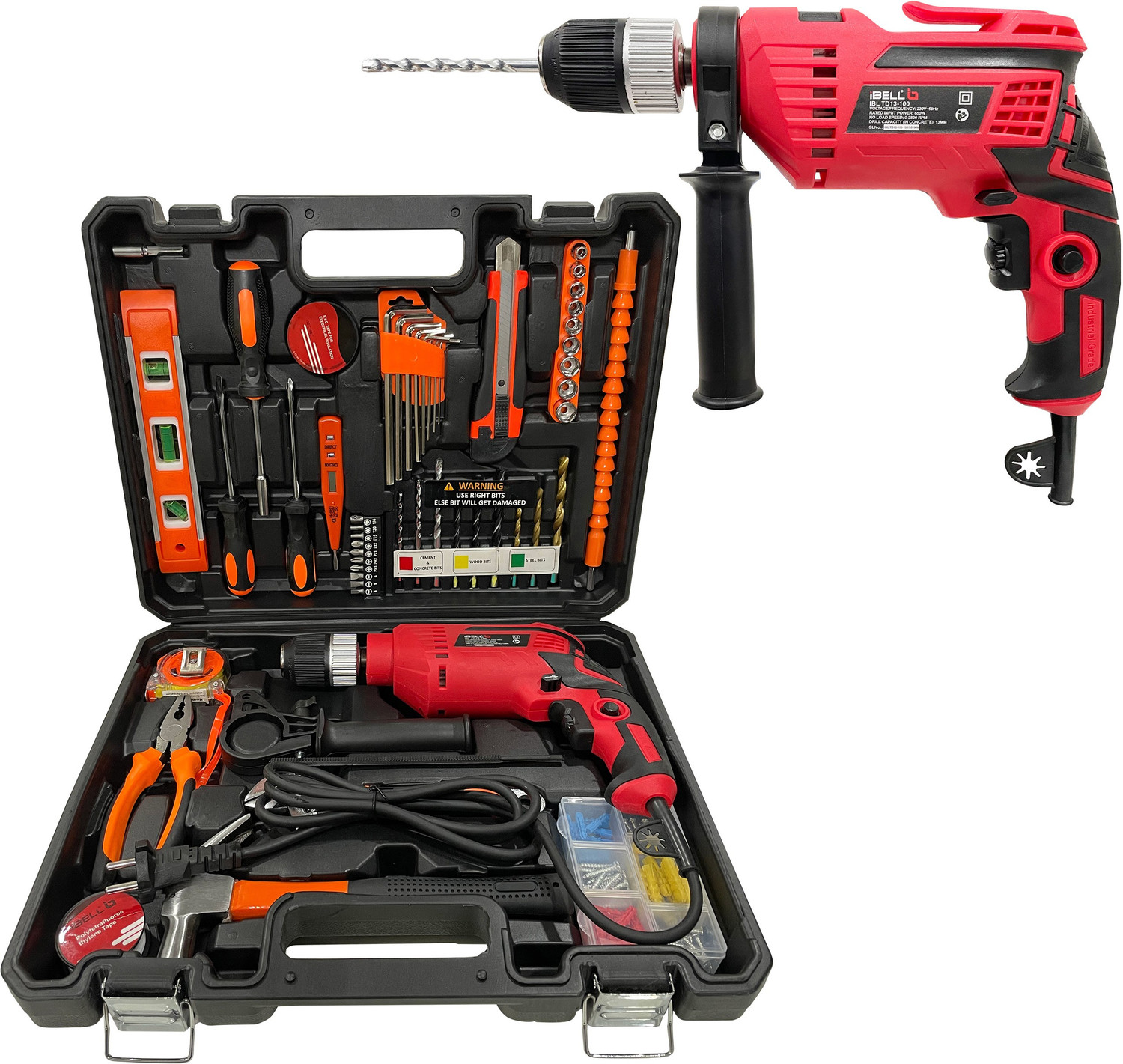 iBELL TD13100, 2800rpm, 650W Power & Hand Tool Kit (115 Tools) Price