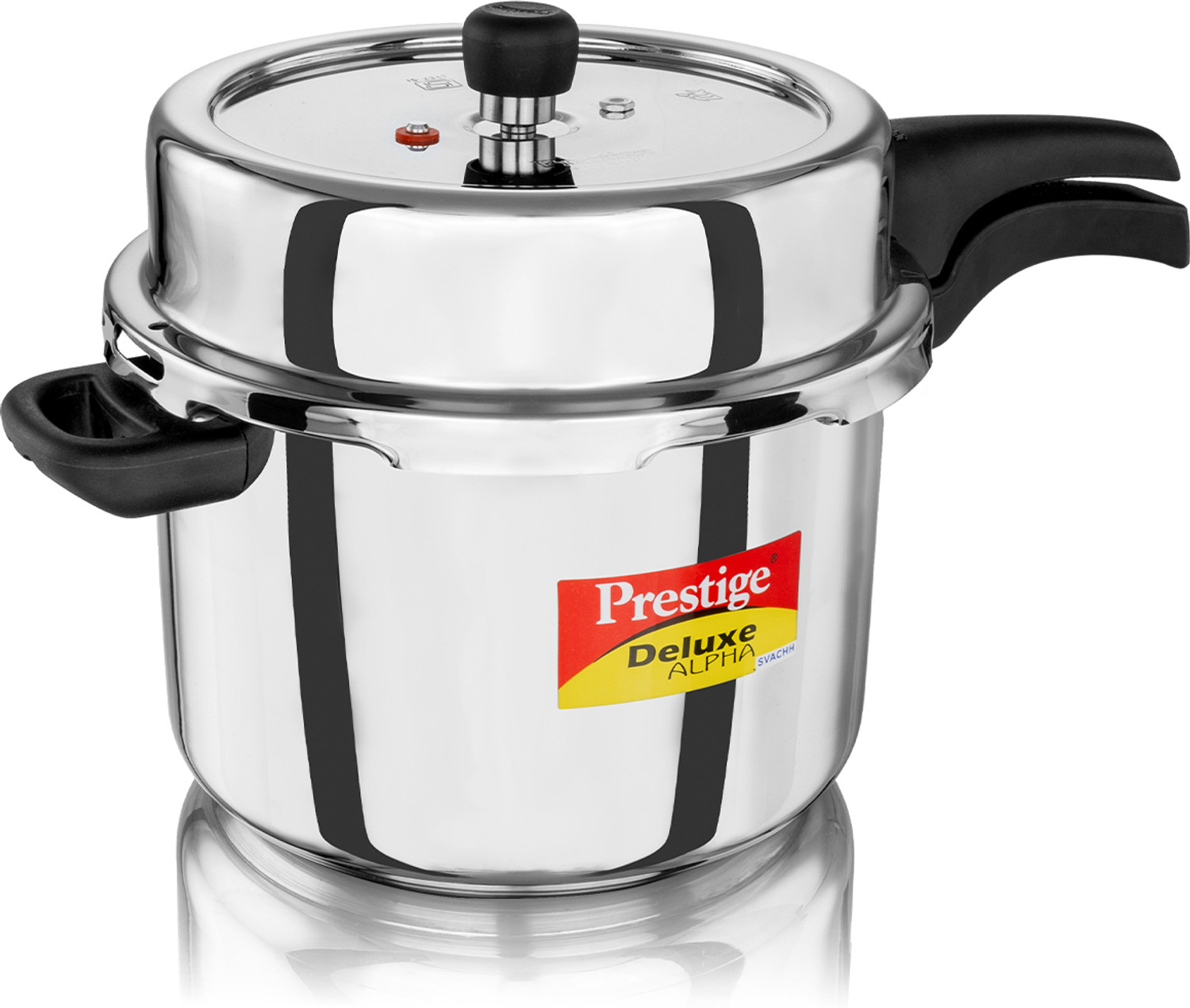 Prestige Svachh Deluxe Alpha 8 L Induction Bottom Pressure Cooker  (Stainless Steel)