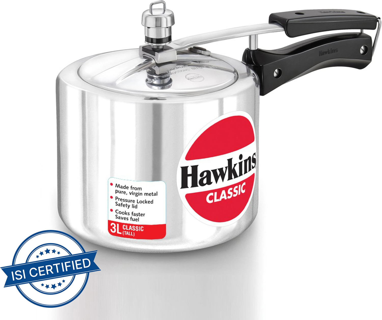 Hawkins Classic 3L Tall Pressure Cooker – Aluminium, ₹1417