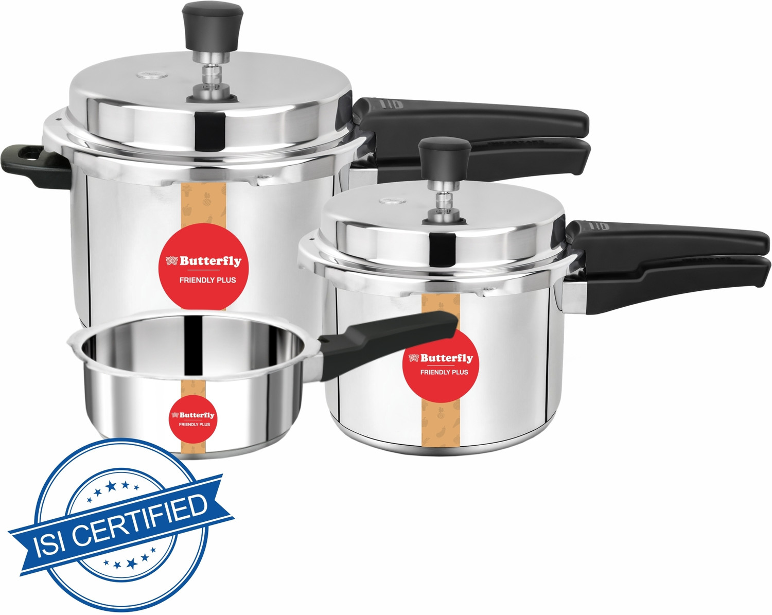 Butterfly stainless steel pressure cooker 2 L, 3 L, 5 L Pressure Cooker  (Stainless Steel)