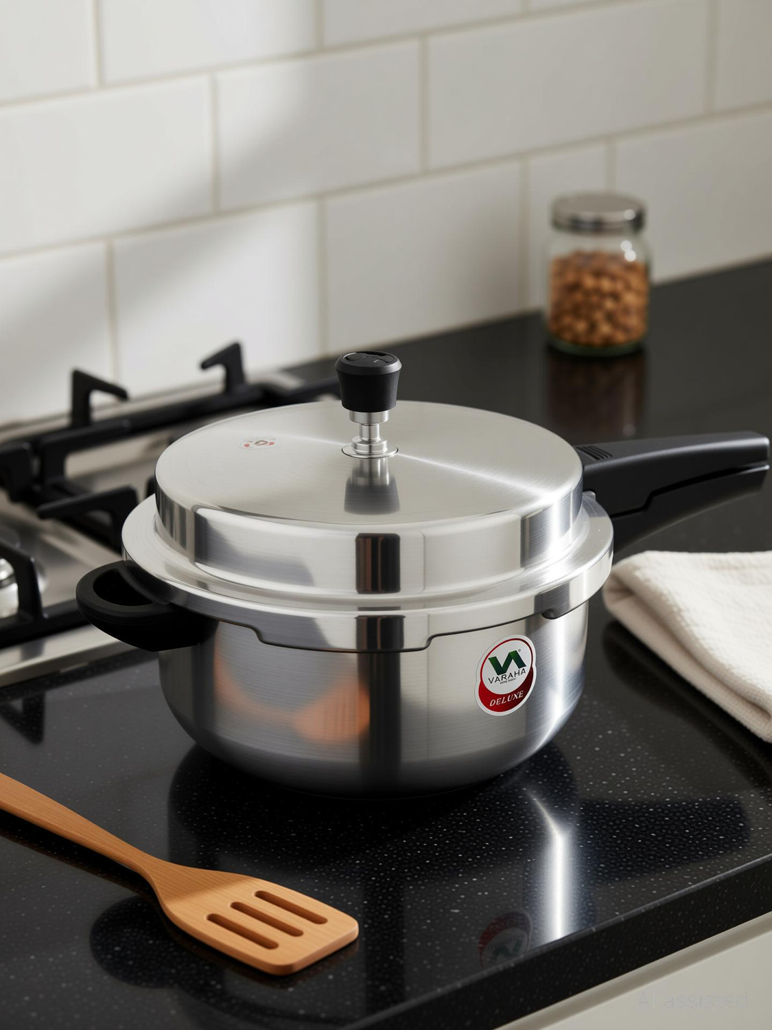 Image of Lakshmi Pressure cooker Tall, Induction Cooker, Outer Lid Pressure Cooker 1 L Induction Bottom Pressure Cooker (Aluminium)
