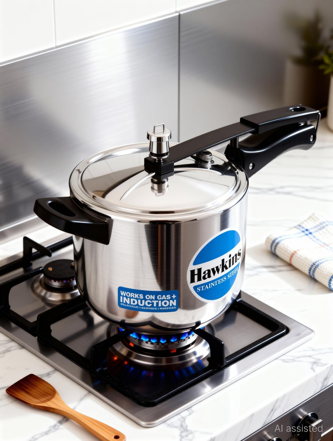 Hawkins 5L Stainless Steel Induction Pressure Cooker ₹3,576