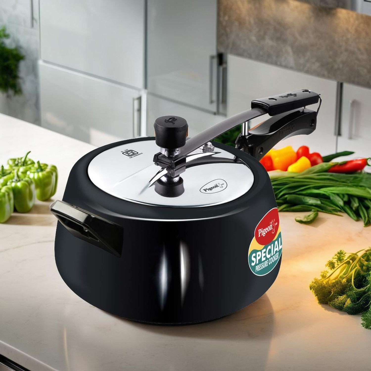 Pigeon Special Plus Inner Lid 5 L Induction Bottom Pressure Cooker  (Hard Anodized)